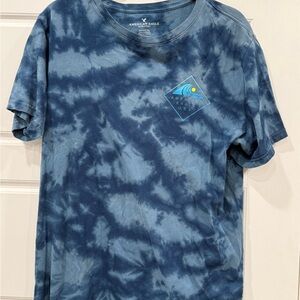 American Eagle Outfitters Navy Tie-Dye Tee